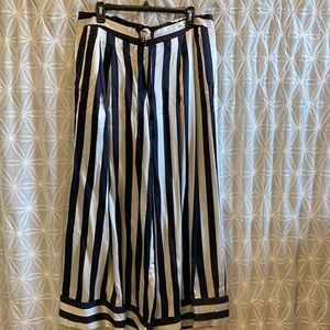 Victoria Secret Wide Leg Striped Silk Pants Size Medium